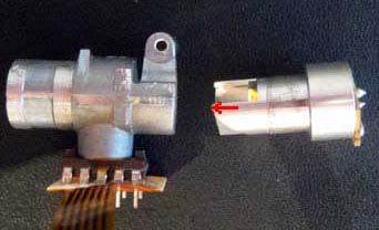 Körper der Monitordiode mit entnommener Platine der Laserdiode